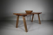 Early 19th C Primitive Antique Elm Dining Table