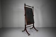 English Regency Antique Mahogany Cheval Mirror 