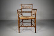 English Regency Antique Simulated Bamboo Chair