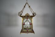 Large English 19th C Antique Cast Brass Lantern