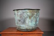 Large English 19th Cen Verdigris Antique Copper