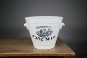  Large English Antique Ironstone Pure Milk Dairy Pail