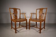 Pair Heals Antique Oak Oxford College Dining Chairs