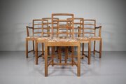 Set Of Six Heals Of London 1920s Oak Dining Chairs