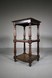 Three Tiered 19th Century Antique Oak Stand 
