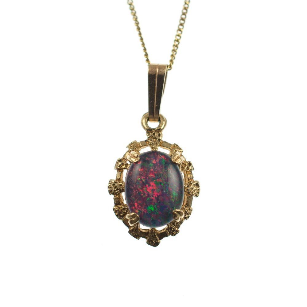 opal necklace gold