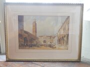 19thC Painting Italian Palazzo Scene