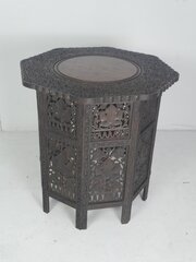 Brass Inlaid Indian Hexagonal Table