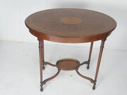 Inlaid Oval Lamp / Side Table
