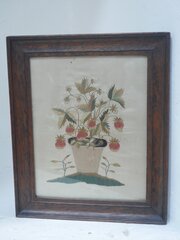 Needlework A Pot Of Strawberries