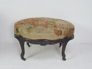 Oval Needlepoint Upholstered Stool