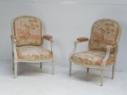 Pair French Painted Armchairs