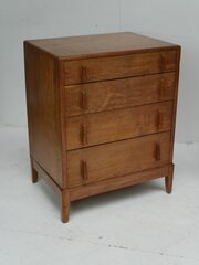 Small Elm Mid Century Chest Of Drawers