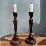 Pair of Late 18th Century Mahogany Candlesticks 