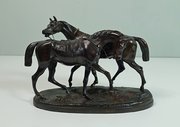 19th C Bronze Of Horses