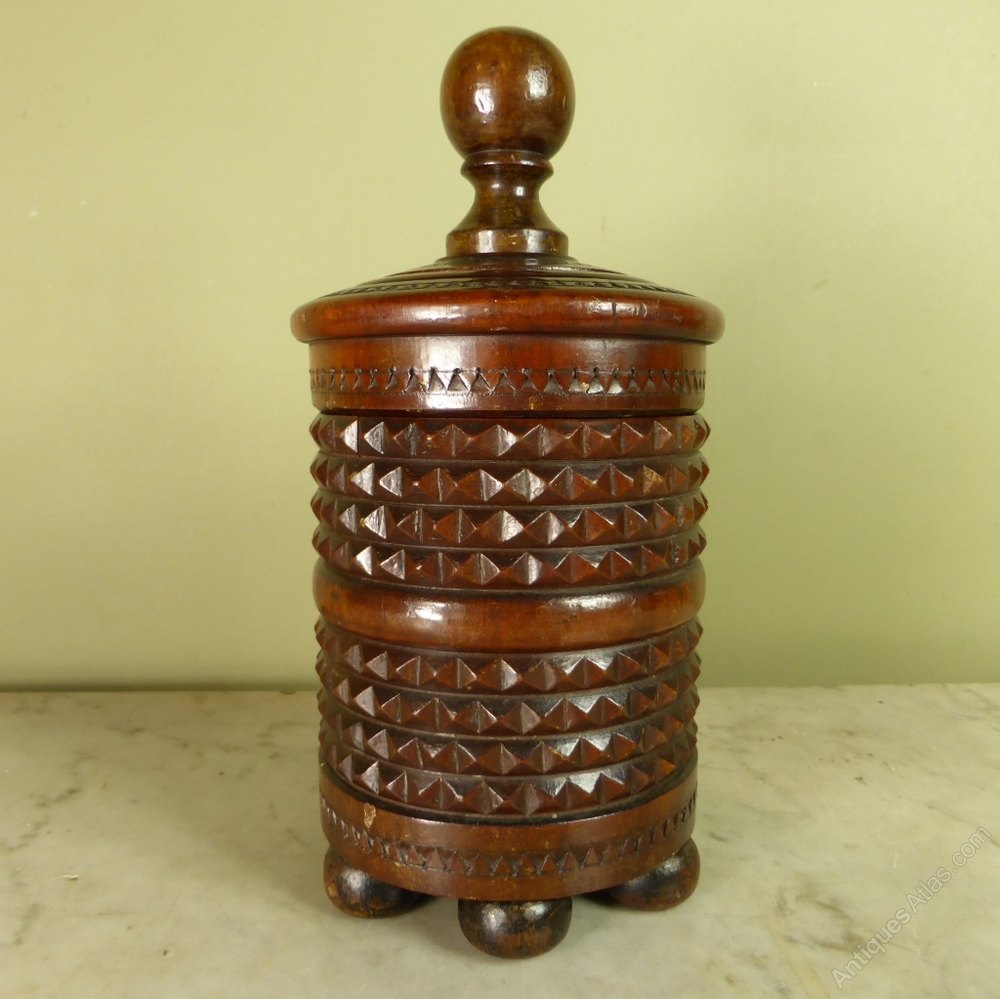 Antiques Atlas A 19th Century Walnut Carved Tobacco Jar