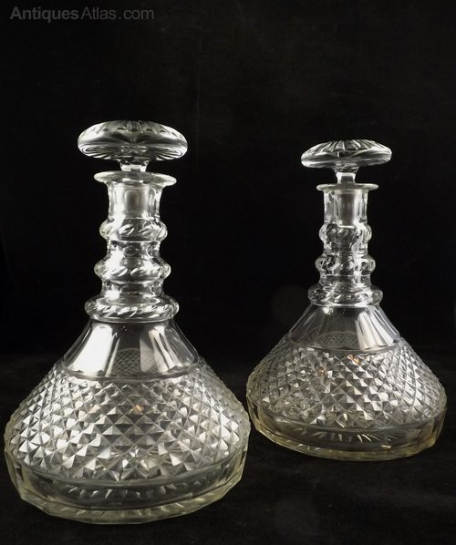 Antiques Atlas Pair 18th C Ships Decanters