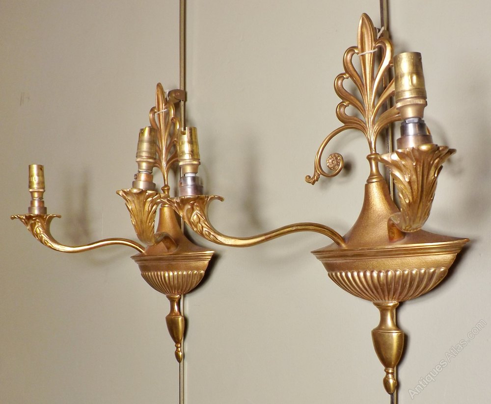 Antiques Atlas - Pair Of Two-branch Wall Sconces