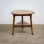 Oak Cricket Table With Shelf