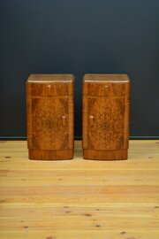 Pair Of Art Deco Bedside Cabinets In Walnut