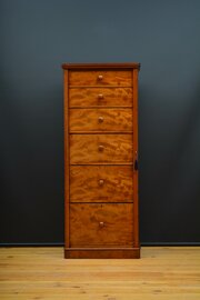 Tall And Slim Victorian Mahogany Chest Of Drawers 