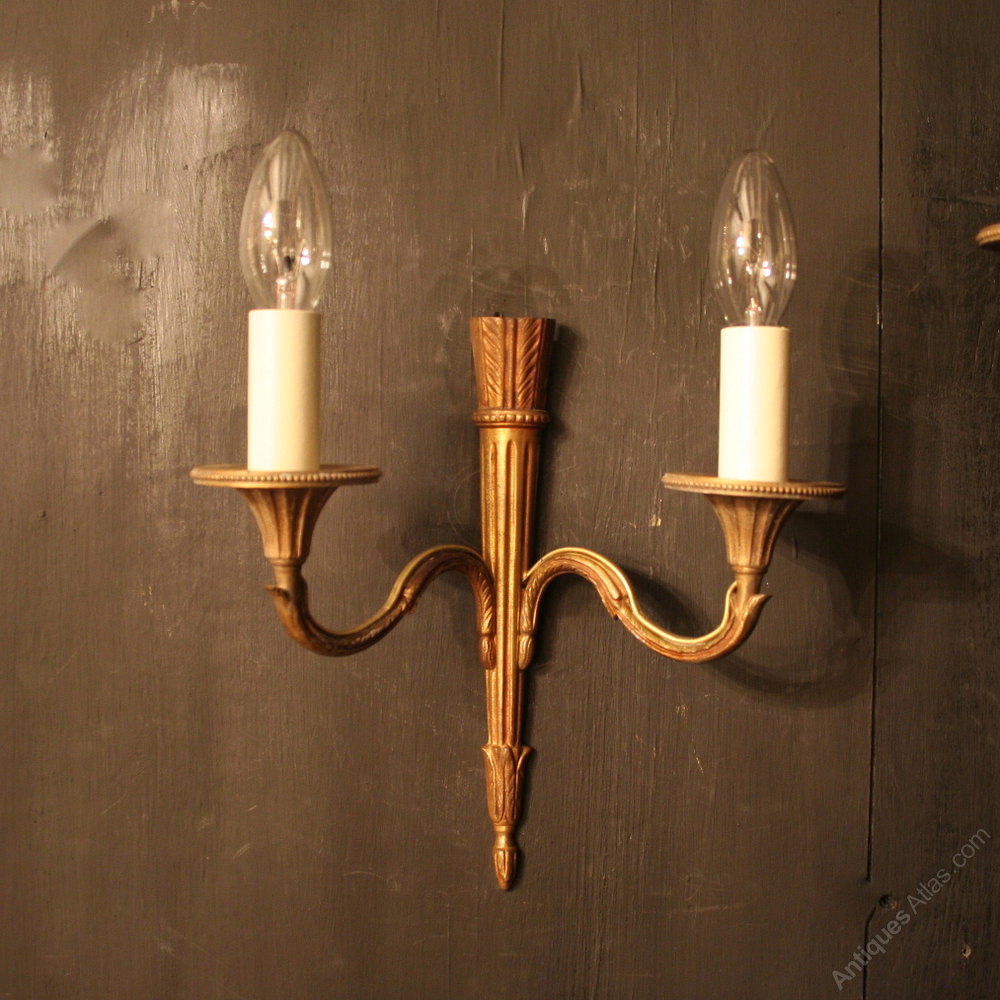 Antiques Atlas - A French Pair Of Gilded Twin Arm Wall Lights