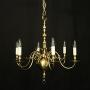 English Brass 6 Light Antique Chandelier