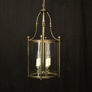 English Convex Gilded Four Light Hall Lantern