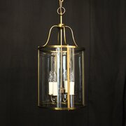 English Convex Gilded Four Light Hall Lantern