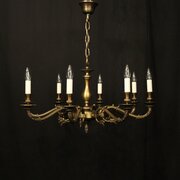 English Oxidised Brass 8 Light Chandelier