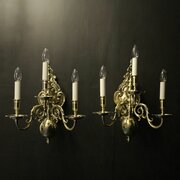 English Pair Of Gasolier Antique Wall Lights