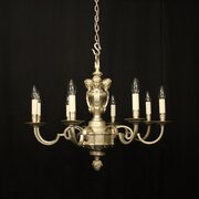 English Silver Plated 8 Light Antique Chandelier