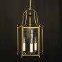 English Triple Light Gilded Hall Lantern