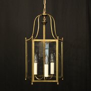 English Triple Light Gilded Hall Lantern