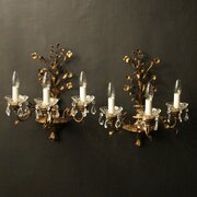 Florentine Pair Of Giltwood Antique Wall Lights