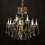 French 12 Light Gilded Brass Antique Chandelier