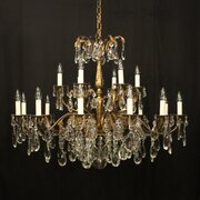 French 18 Light Gilded Antique Chandelier