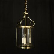 French Brass Convex Hall Antique Lantern