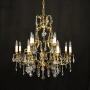 French Gilded 12 Light Crystal Chandelier