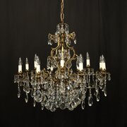French Gilded 12 Light Tiered Antique Chandelier