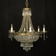 French Gilded 9 Light Tent & Waterfall Chandelier
