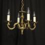 French Gilded Brass 4 Light Antique Chandelier