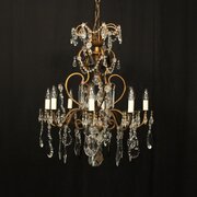 French Gilded Brass 8 Light Antique Chandelier