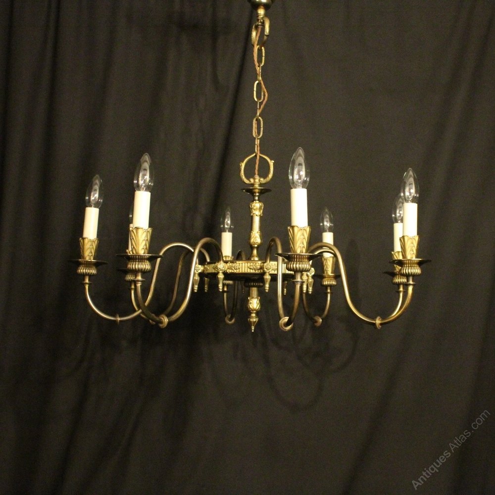 Antiques Atlas French Gilded Brass 8 Light Chandelier French Gilded Brass 8 Light Chandelier
