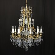 French Gilded Bronze 11 Light Antique Chandelier