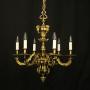 French Gilded Bronze 6 Light Antique Chandelier