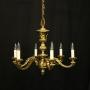 French Gilded Bronze 6 Light Antique Chandelier