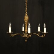 French Gilded Bronze 6 Light Antique Chandelier