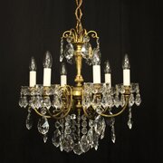 French Gilded Bronze 6 Light Antique Chandelier