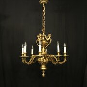 French Gilded Bronze 8 Light Antique Chandelier
